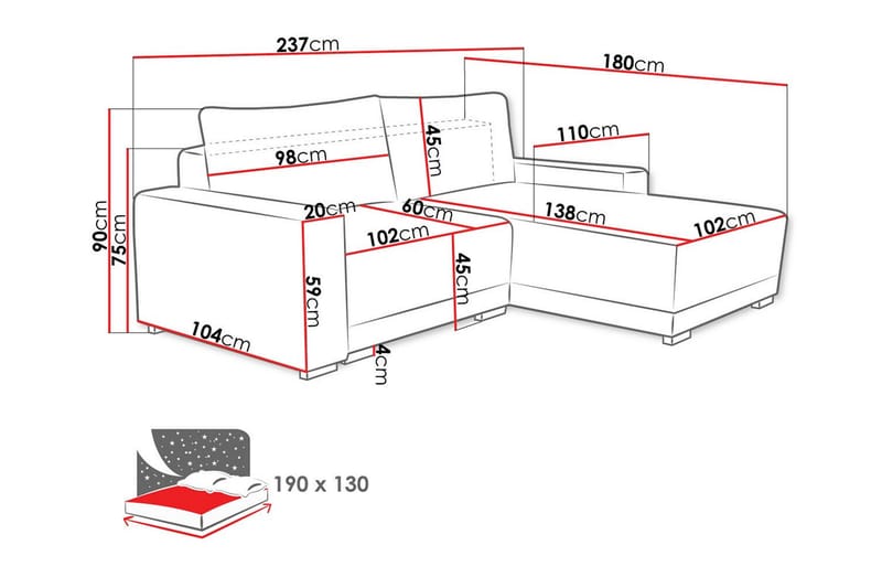 3-sits Hörnsoffa Denegal - Möbler - Soffa - Hörnsoffa