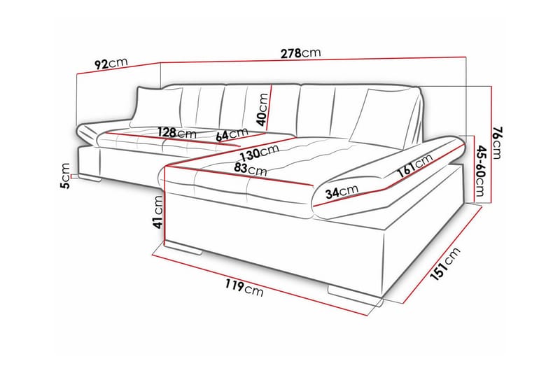 3-sits Hörnsoffa Kintore - Möbler - Soffa - Hörnsoffa