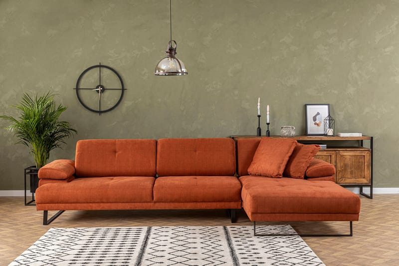 Divansoffa 3-sits Caboolture - Orange - Möbler - Soffa - Hörnsoffa