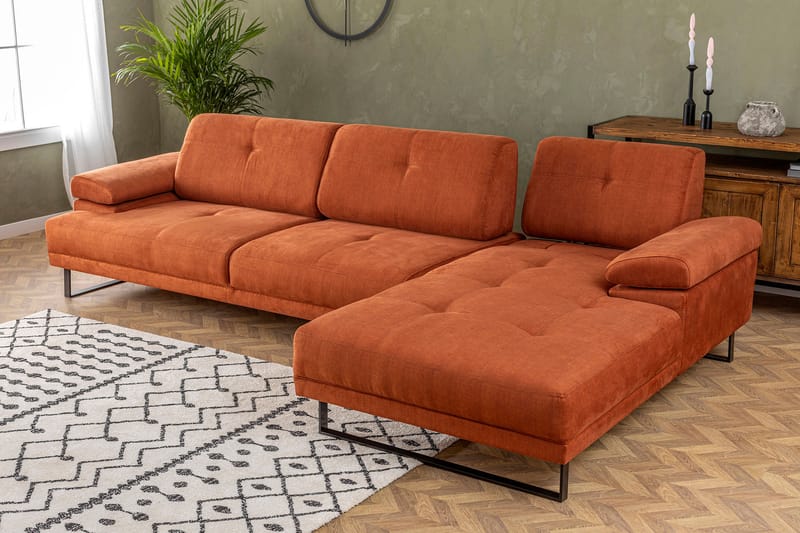 Divansoffa 3-sits Caboolture - Orange - Möbler - Soffa - Hörnsoffa