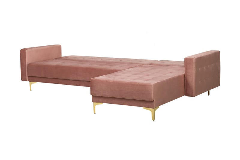 Hörnbäddsoffa med Fotpall Najera - Rosa - Möbler - Soffa - Bäddsoffa - Bäddsoffa divan