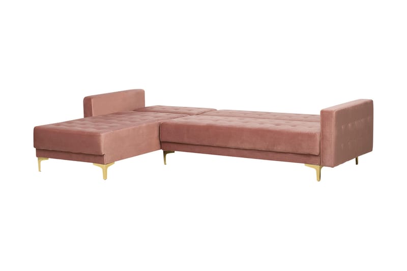 Hörnbäddsoffa med Fotpall Najera - Rosa - Möbler - Soffa - Bäddsoffa - Bäddsoffa divan