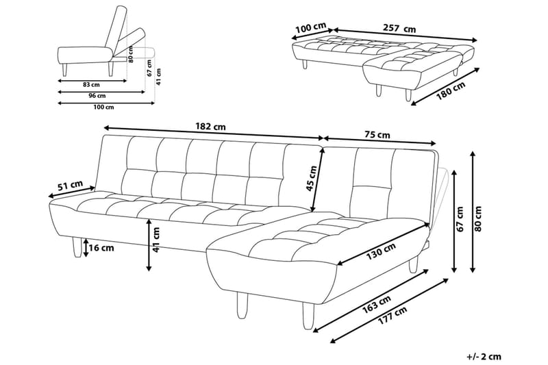 Hörnsoffa Alsten 182 cm - Grå - Möbler - Soffa - Hörnsoffa