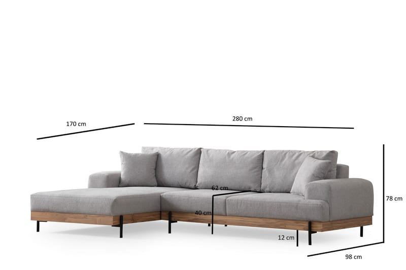 Hörnsoffa Eti 3-sits - Grå - Möbler - Soffa - Hörnsoffa