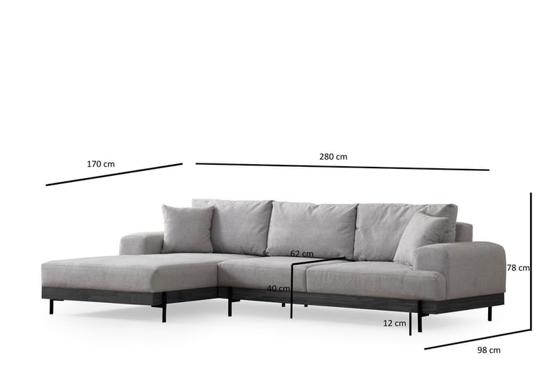 Hörnsoffa Eti 3-sits - Grå - Möbler - Soffa - Hörnsoffa