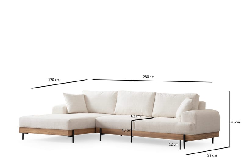 Hörnsoffa Eti 3-sits - Vit - Möbler - Soffa - Hörnsoffa