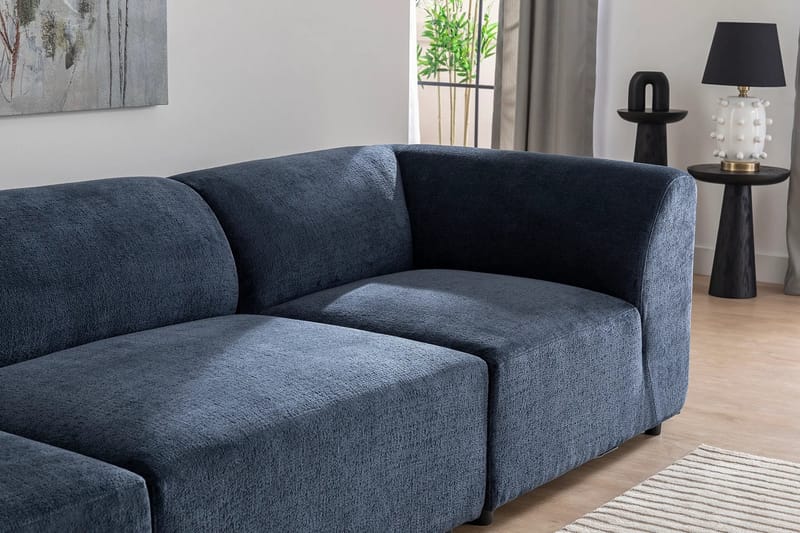 Hörnsoffa Munesh 4-sits - Navy - Möbler - Soffa - Hörnsoffa