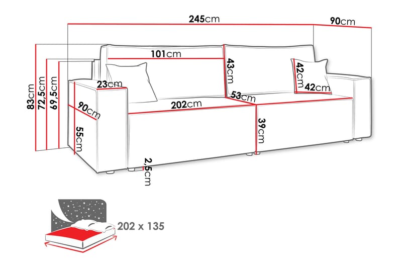 Hobson Soffa 3-sits - Brun - Möbler - Soffa - 3 sits soffa