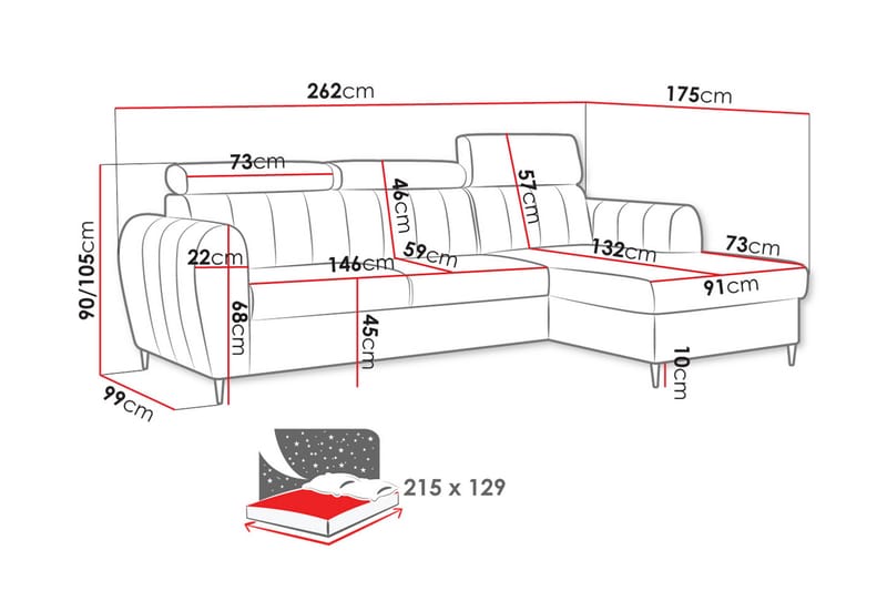 Hoffman Soffa med Divan 3-sits - Beige - Möbler - Soffa - Divansoffa & schäslongsoffa - 3 sits soffa med divan