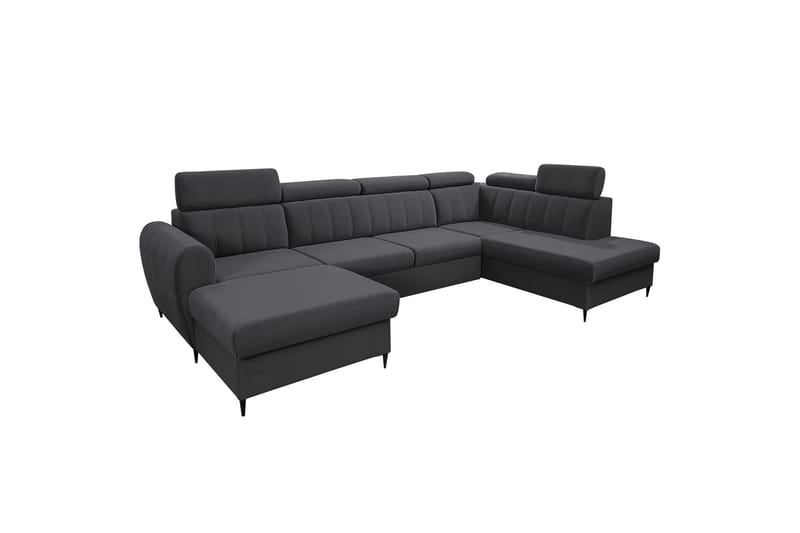 Hoffman Soffa med Divan och Schäslong 4-sits - Mörkgrå - Möbler - Soffa - Divansoffa & schäslongsoffa - 4 sits soffa med divan