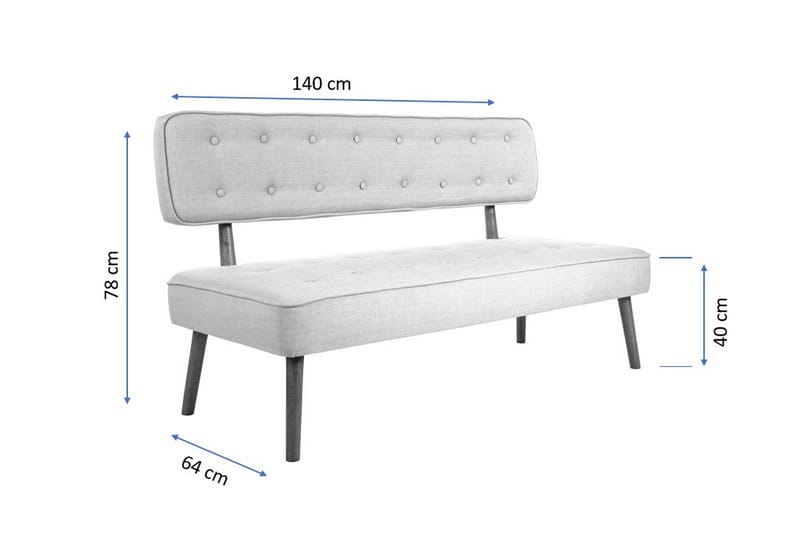 Kökssoffa Wognum 2-sits - Blå/Natur - Möbler - Soffa - Kökssoffa & pinnsoffa