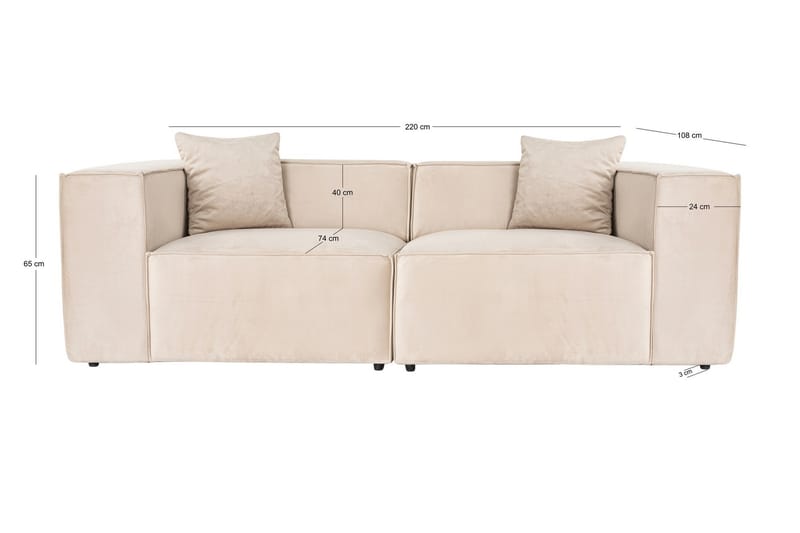 Kaolins Soffa 2-sits - Cream - Möbler - Soffa - 2 sits soffa