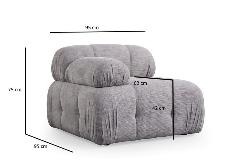 Bengul Högermodul 95 cm - Ljusgrå - Möbler - Soffa - Modulsoffa - Övriga moduler till modulsoffa