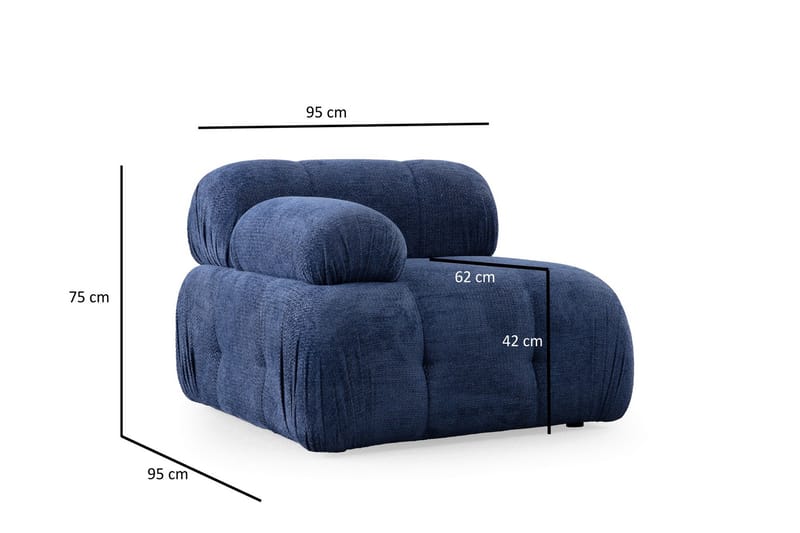 Bengul Vänstermodul 95 cm - Blå - Möbler - Soffa - Modulsoffa - Övriga moduler till modulsoffa