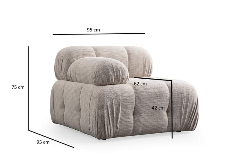 Bengul Vänstermodul 95 cm - Cream - Möbler - Soffa - Modulsoffa - Övriga moduler till modulsoffa