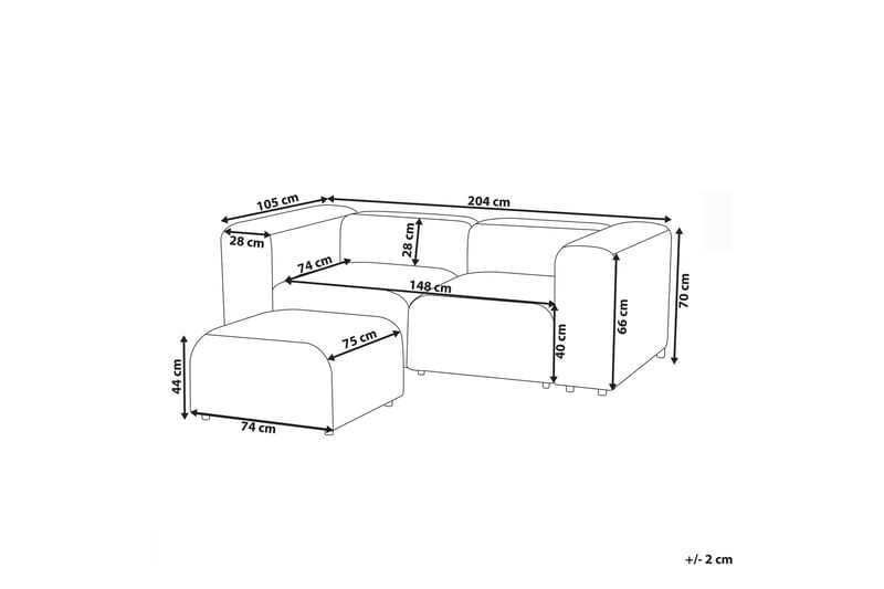 Brenden Modulsoffa 2-sits - Vit - Möbler - Soffa - Modulsoffa - Komplett modulsoffa