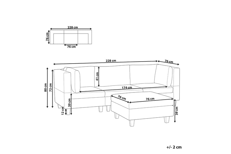 Buck Modulsoffa 3-sits - Beige/Svart - Möbler - Soffa - Modulsoffa - Komplett modulsoffa