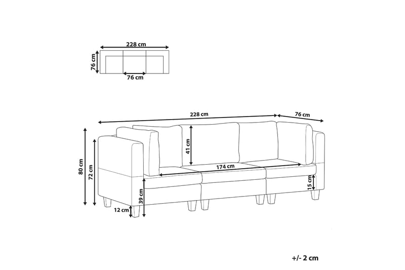 Buck Modulsoffa 3-sits - Brun/Svart - Möbler - Soffa - Modulsoffa - Komplett modulsoffa