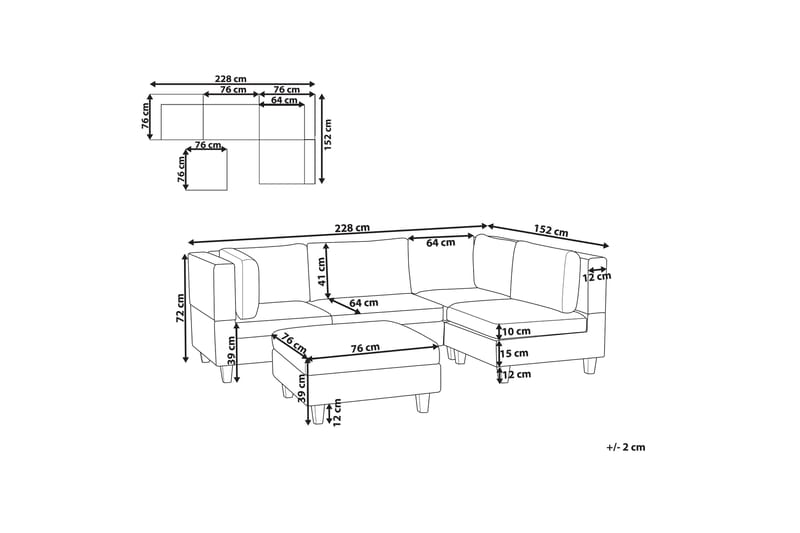 Buck Modulsoffa 4-sits - Beige/Svart - Möbler - Soffa - Modulsoffa - Komplett modulsoffa