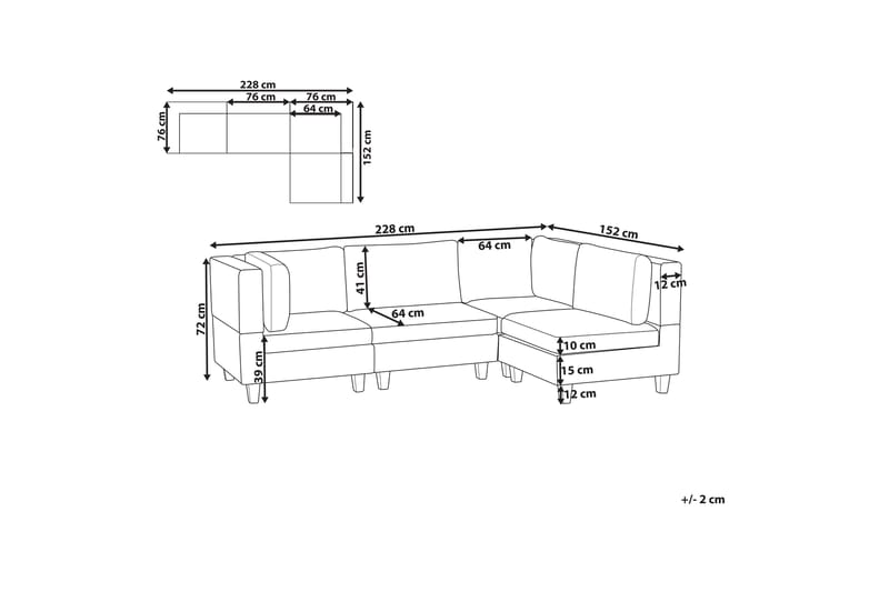 Buck Modulsoffa 4-sits - Brun/Svart - Möbler - Soffa - Modulsoffa - Komplett modulsoffa