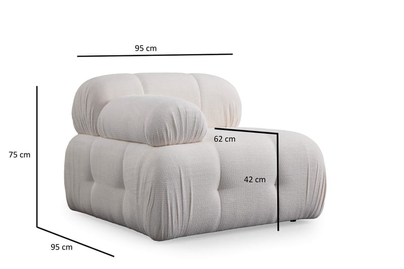 Georgene Vänstermodul 95 cm - Vit - Möbler - Soffa - Modulsoffa - Övriga moduler till modulsoffa