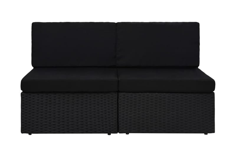 Modulsoffa 2-sits konstrotting svart - Svart - Utemöbler & utemiljö - Loungemöbler - Loungesoffor