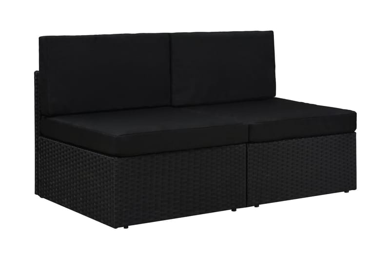 Modulsoffa Utomhus 2-sits konstrotting svart - Svart - Utemöbler & utemiljö - Loungemöbler - Loungesoffor