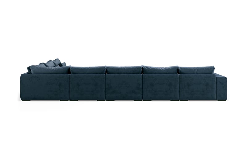 U-modulsoffa Columbus Large med Divan Vänster Sammet - Blå - Möbler - Soffa - Modulsoffa - Komplett modulsoffa