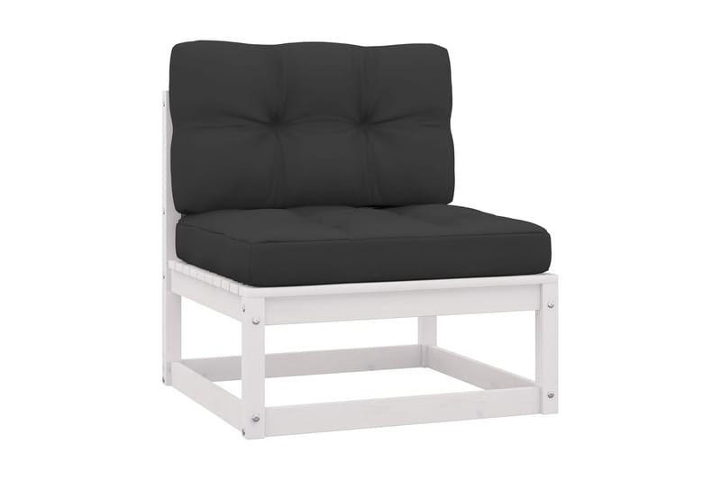 Mittensoffor med antracit dynor 2 st massiv furu - Vit - Möbler - Soffa - Modulsoffa - Mittmodul