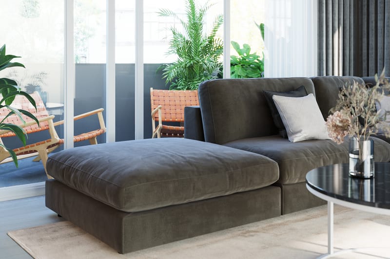 Mittmodul Aspen 70 cm Sammet - Mörkgrå - Möbler - Soffa - Modulsoffa - Mittmodul