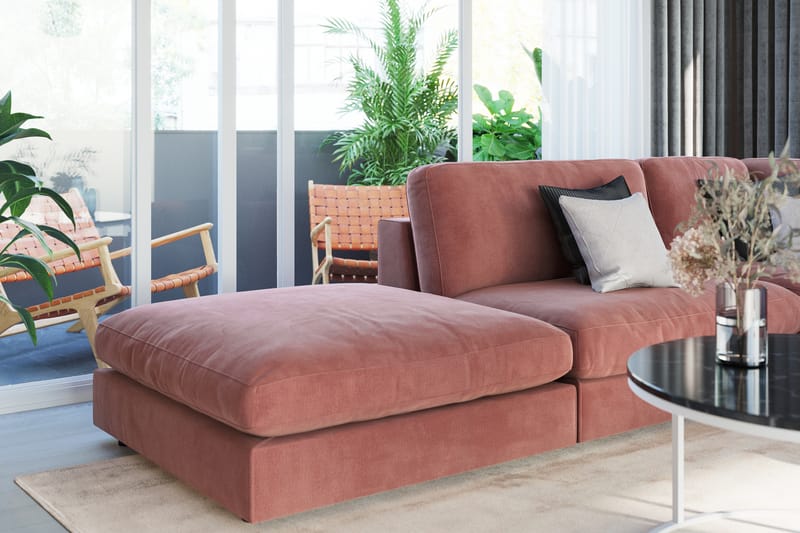 Mittmodul Aspen 90 cm Sammet - Rosa - Möbler - Soffa - Modulsoffa - Mittmodul