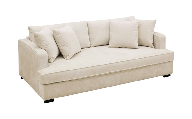 Rossi Djup 3-sits Sammetsoffa Hel dyna - Ljus Beige - Möbler - Soffa - 3 sits soffa