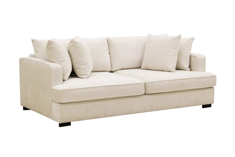 Rossi Djup 3-sits Sammetssoffa - Ljus Beige - Möbler - Soffa - 3 sits soffa