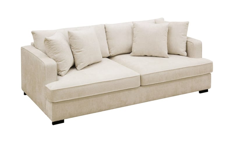 Rossi Djup 3-sits Sammetssoffa - Ljus Beige - Möbler - Soffa - 3 sits soffa