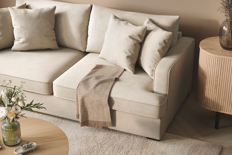 Rossi Djup 3-sits Soffa - Ljus Beige - Möbler - Soffa - 3 sits soffa