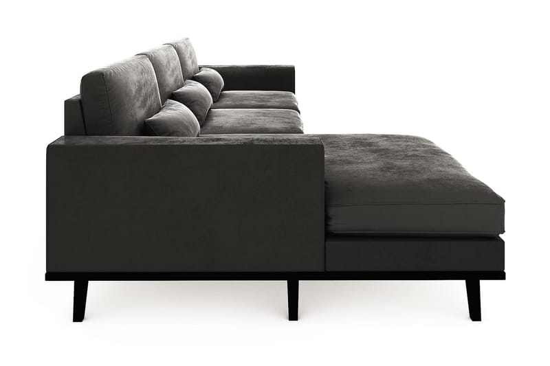 Divansoffa Haga Sammet - Grå - 2 sits soffa med divan - 4 sits soffa med divan - Sammetssoffa - Skinnsoffa - 3 sits soffa med divan - Divansoffa & schäslongsoffa