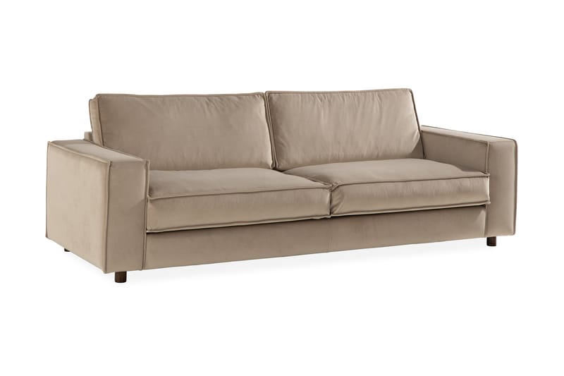 Sammetssoffa Leonora 4-sits - Beige - Möbler - Soffa - Sammetssoffa