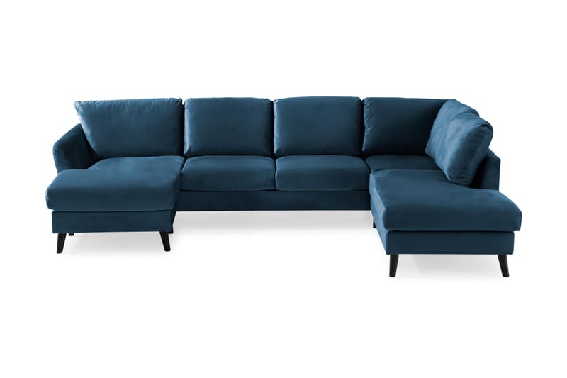 U-soffa Colt med Divan Vänster Sammet - Midnattsblå - 2 sits soffa med divan - 4 sits soffa med divan - Sammetssoffa - Skinnsoffa - U-soffa - 3 sits soffa med divan