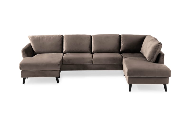 U-soffa Colt med Divan Vänster Sammet - Mullvad - 2 sits soffa med divan - 4 sits soffa med divan - Sammetssoffa - Skinnsoffa - 3 sits soffa med divan - U-soffa