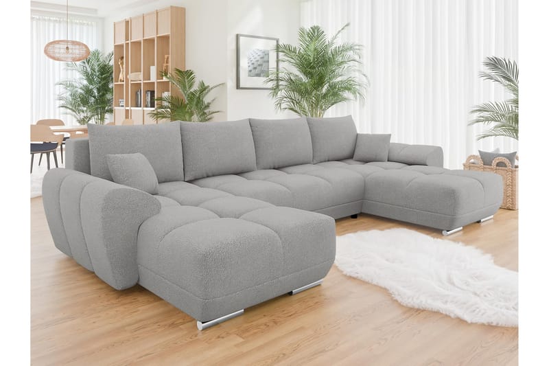 Simerly Bäddsoffa Dubbeldivan 4-sits - Grå - Möbler - Soffa - Bäddsoffa - U bäddsoffa