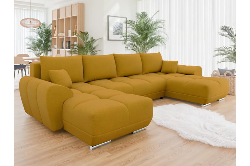 Simerly Bäddsoffa Dubbeldivan 4-sits - Gul - Möbler - Soffa - Bäddsoffa - U bäddsoffa