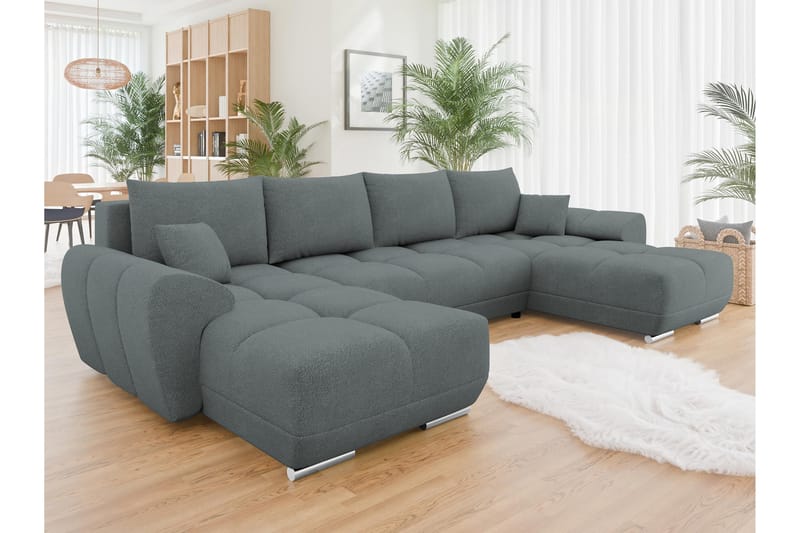 Simerly Bäddsoffa Dubbeldivan 4-sits - Mörkgrå - Möbler - Soffa - Bäddsoffa - U bäddsoffa