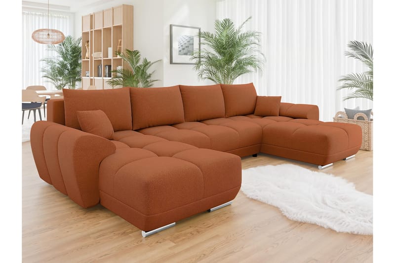 Simerly Bäddsoffa Dubbeldivan 4-sits - Orange - Möbler - Soffa - Bäddsoffa - U bäddsoffa