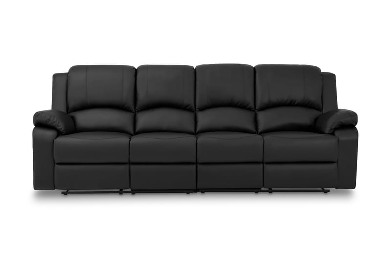 Navarro Reclinersoffa 4-sits Konstläder - Fällbar soffa - Biosoffa - Svart - Möbler - Soffa - Skinnsoffa