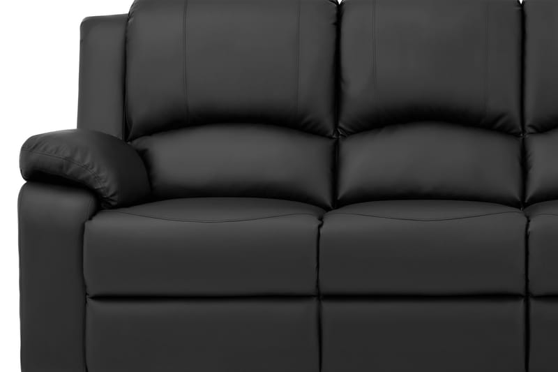 Navarro Reclinersoffa 4-sits Konstläder - Fällbar soffa - Biosoffa - Svart - Möbler - Soffa - Skinnsoffa