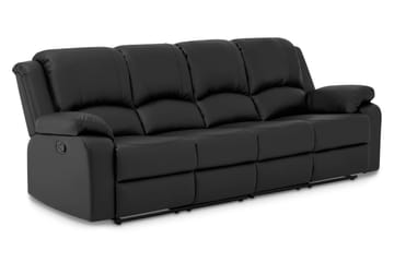 Navarro Reclinersoffa 4-sits Konstläder - Fällbar soffa - Biosoffa - Svart - Möbler - Soffa - Skinnsoffa