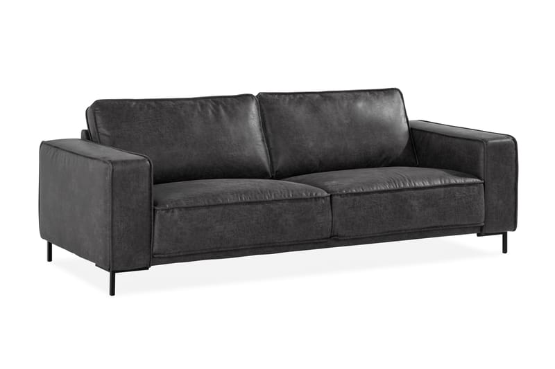 Soffa Minou 2,5-sits Bonded Leather - Mörkgrå - Möbler - Soffa - Skinnsoffa