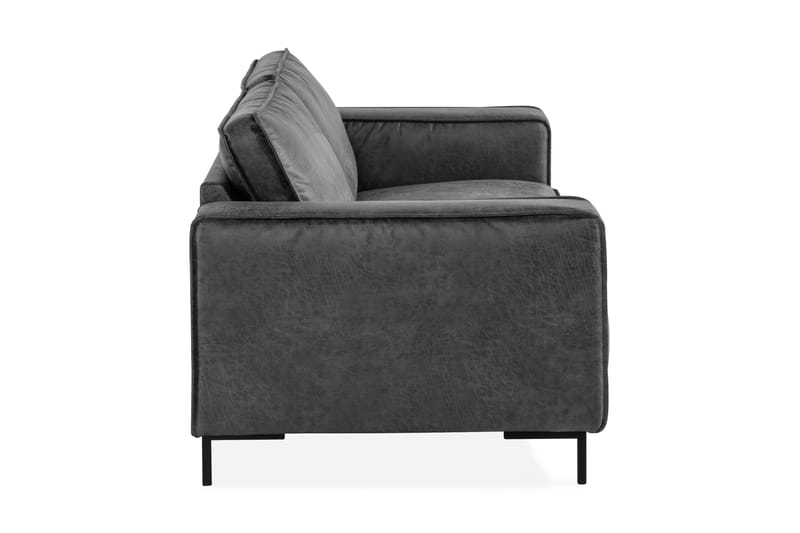 Soffa Minou 2,5-sits Bonded Leather - Mörkgrå - Möbler - Soffa - Skinnsoffa