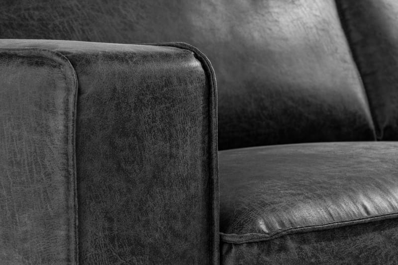 Soffa Minou 2,5-sits Bonded Leather - Mörkgrå - Möbler - Soffa - Skinnsoffa