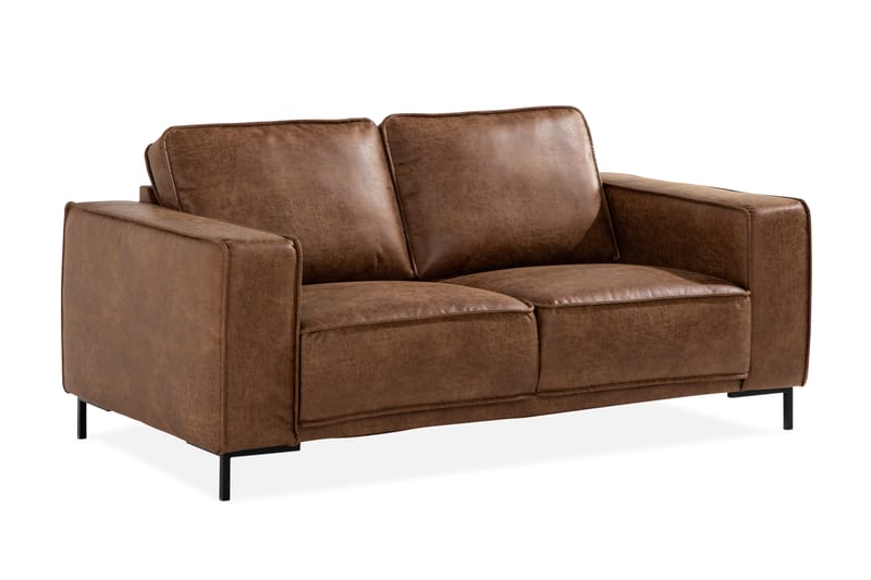 Soffa Minou 2-sits Bonded Leather - Brun - Möbler - Soffa - Skinnsoffa